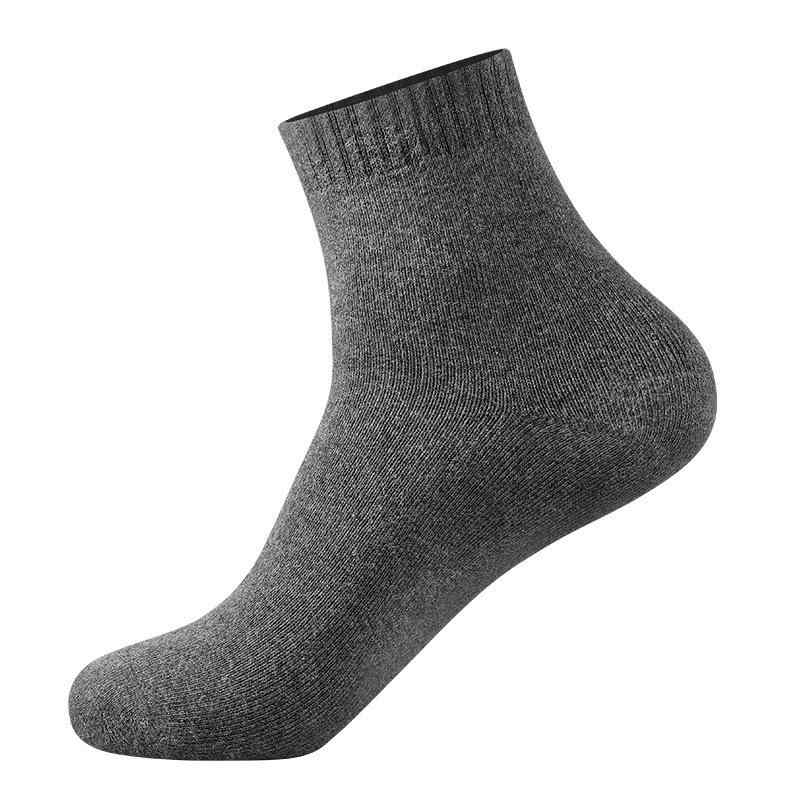 靴下 男性用 パイルソックス タオル地 厚手 保温 吸汗 無地 ミドル丈 ソックス 普段使い カジュアル ブラック ネイビー グレー 綿100 秋冬