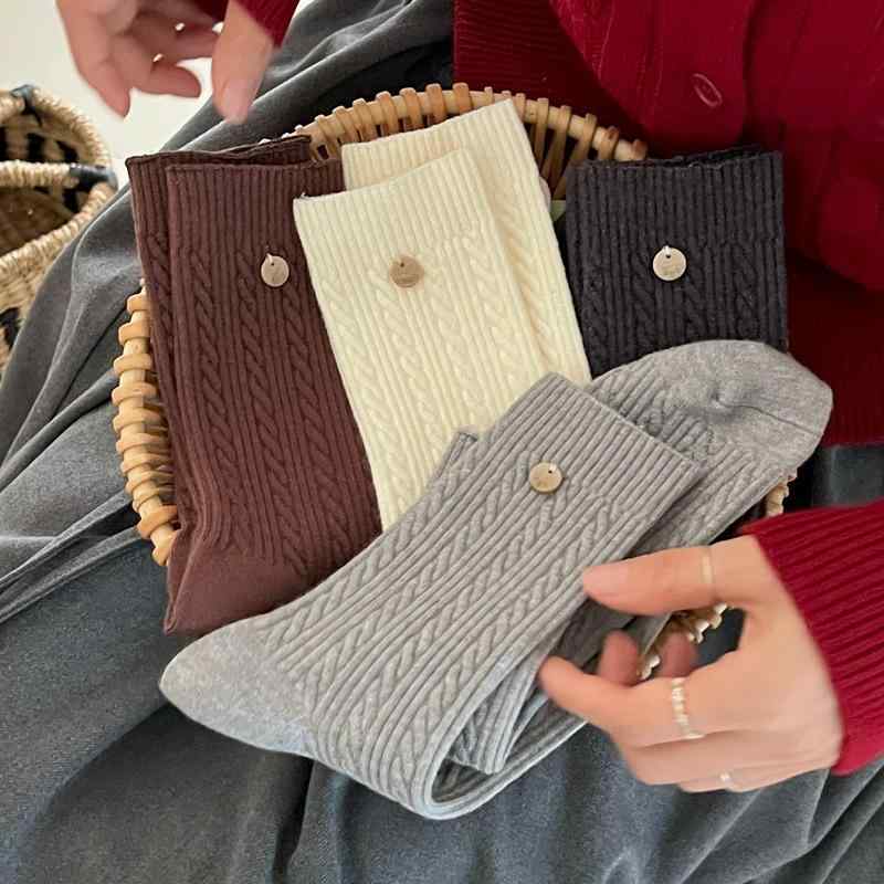 靴下 レディース 中筒ソックス 秋冬 厚手 あったか 靴下 婦人 ソックス 中性 男女兼用 粘纤 吸汗 無地 ..