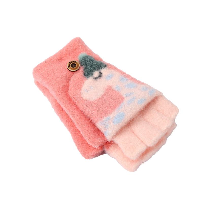 手袋 キッズ フラップ付き グローブ 裏起毛 厚手 秋冬 防寒 手袋 アウトドア 自転車 サイクリング ピンク系 パステルカラー かわいい ガーリー