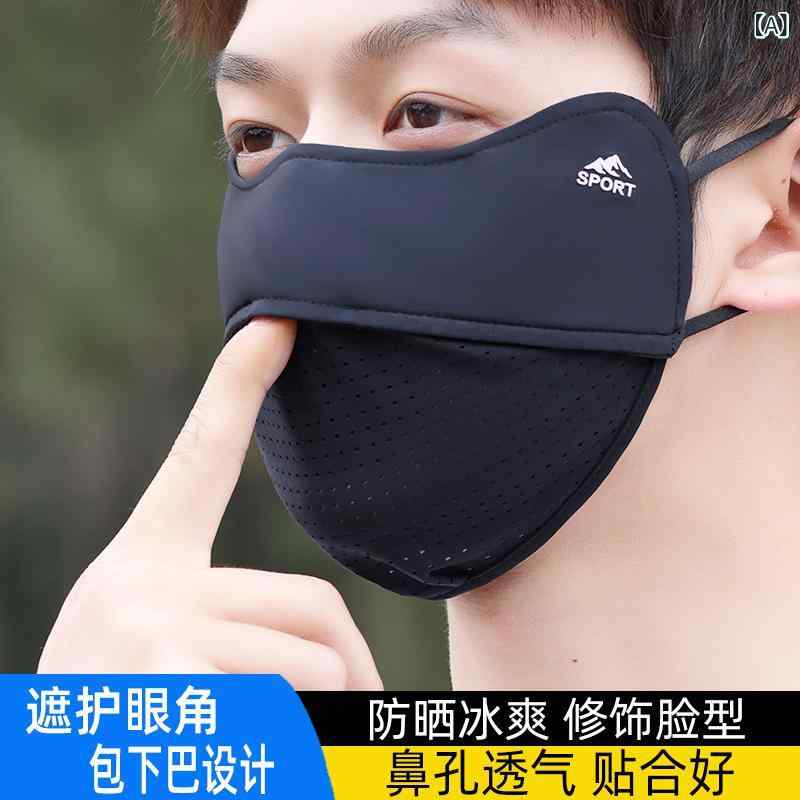 マスク 男性用 高機能 接触冷感 防塵 飛沫対策 洗える 立体構造 呼吸しやすい 紫外線対策 伸縮性 通気性 アウトドア ブラック グレー系