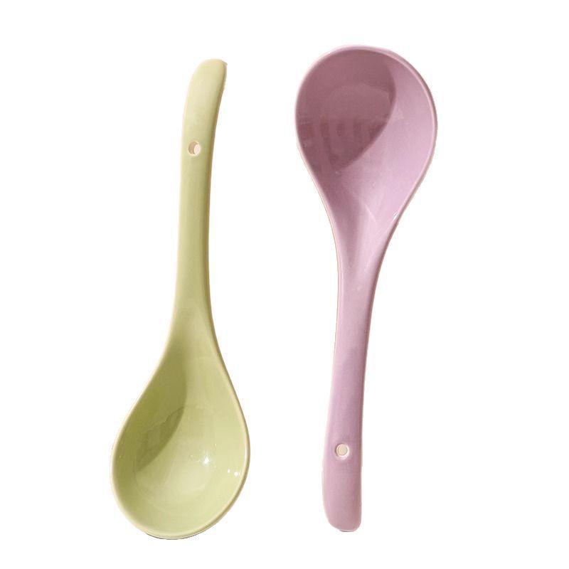 調理器具 大湯勺 陶瓷製 スープ スプーン 長柄 粥 スープ 高見え クリーム色 キッチン雑貨