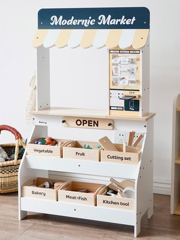 おもちゃ 木製 おままごとセット スーパーマーケット ごっこ遊び 知育玩具 男の子 女の子 ミニショップ..