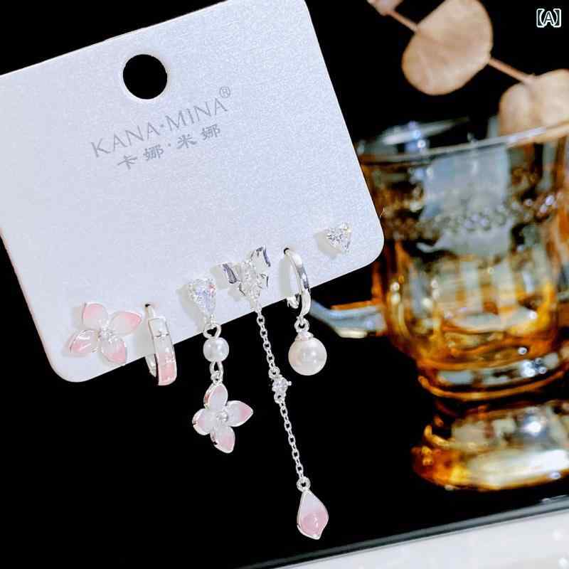 Rubellite - ピアス レディース s925 シルバー 花 蝶 モチーフ ピンク ゴールドメッキ 小さめ かわいい 清潔感 普段使い