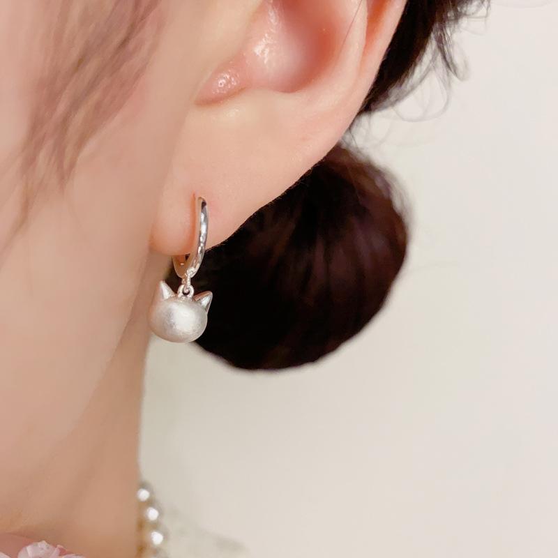 耳飾り レディース 厚銀 小猫 3点セット イヤリング 猫モチーフ ファッション デザイン 百搭 かわいい 動物 アニマル モチーフ