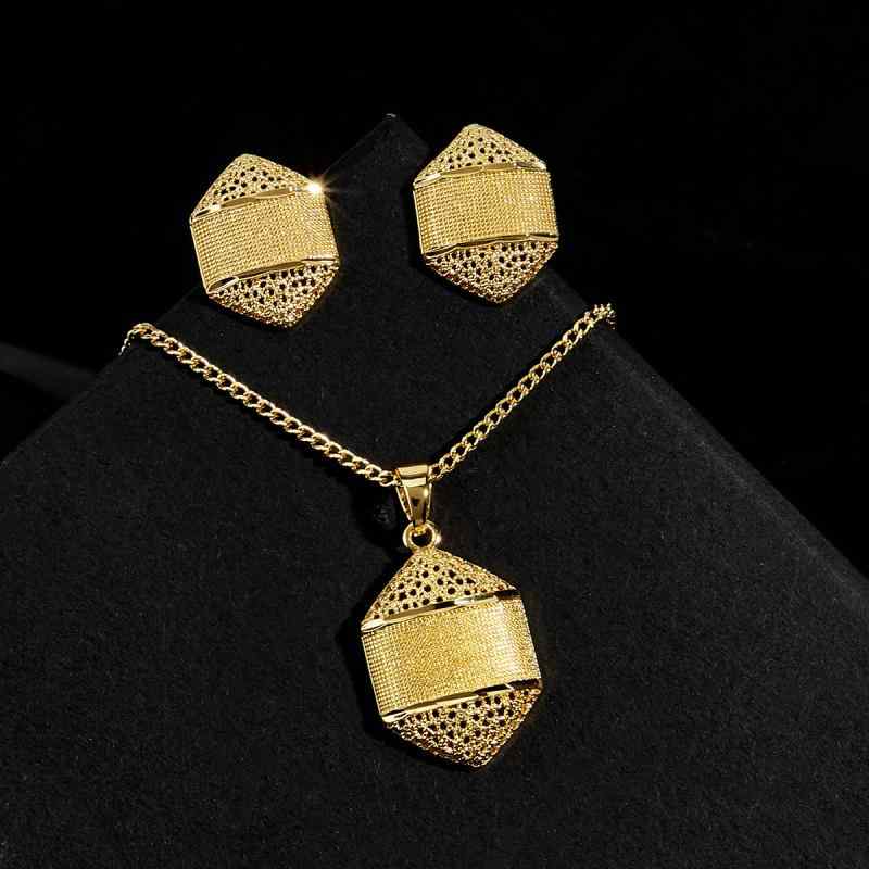 ネックレス レディース イヤリング セット ゴールド 電気メッキ加工 異国風 不規則 金色 アクセサリー