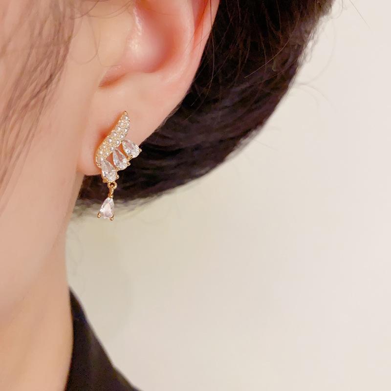 Aquamarine - ネックレス レディース 水滴 パール ピアス セット ゴールド シルバー 真鍮 電気メッキ加工 ファッション 通勤 かわいい 2025春夏