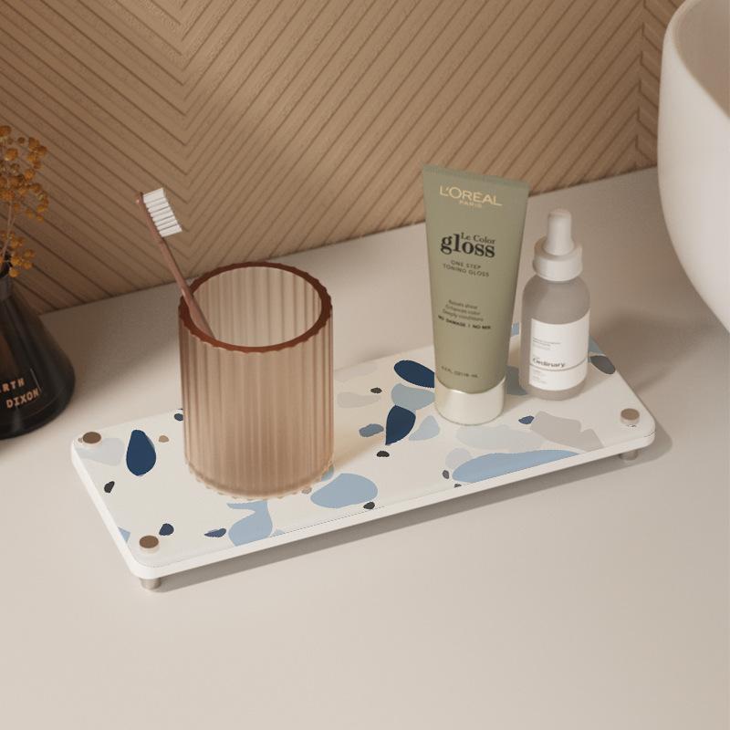 置物マット 珪藻土 吸水マット 洗面台 浴室 防潮 滑り止め 速乾 水磨石 北欧風