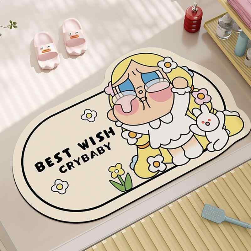 マット 浴室 レディース 珪藻土 吸水 速乾 滑り止め かわいい 花柄 格子柄 ドアマット バスマット