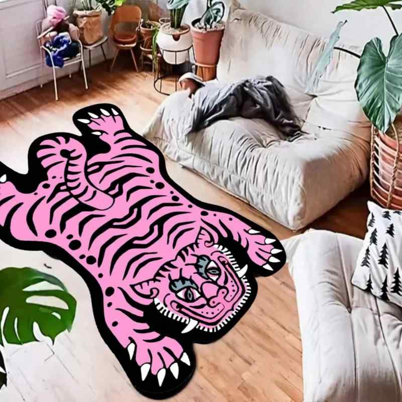ラグ カーペット マット 玄関マット バスマット 虎柄 トラ 幾何学模様 アニマル柄 吸水 滑り止め 洗える 40 60cm 50 80cm 60 90cm 80 120cm 100 150cm 120 160cm 140 200cm 160 230cm