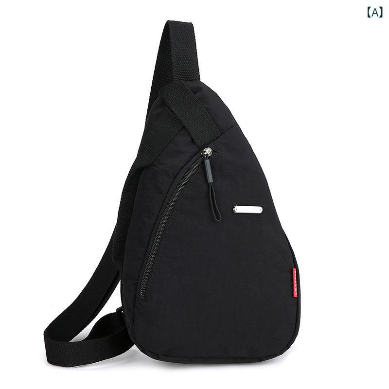 リュック メンズ 男性用 ショルダーバッグ ボディバッグ 斜めがけ オックスフォード生地 無地 通気性 普段使い 登山 スポーツ サイクリング ブラック ホワイト