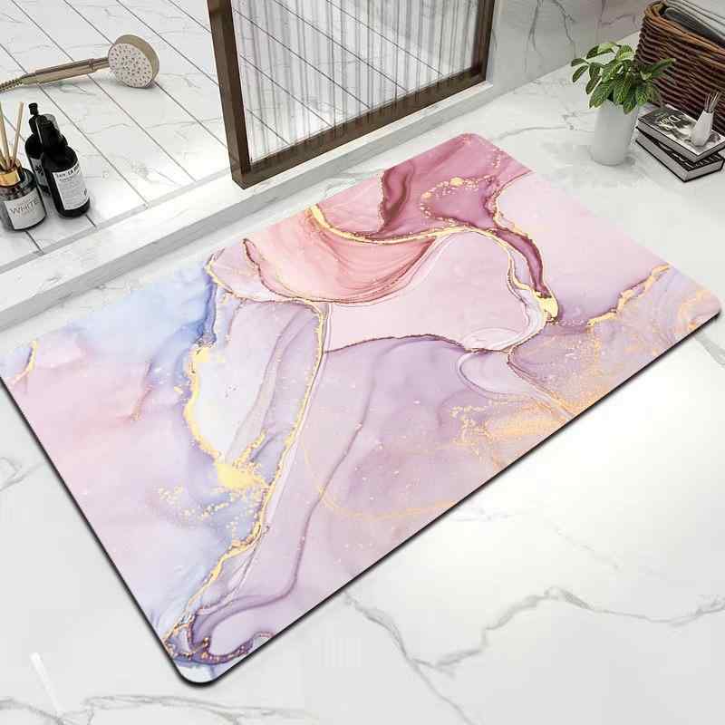 Door Mats - マット レディース 浴室マット 珪藻土 大理石柄 バスマット 吸水 速乾 防滑 滑り止め付き 洗える おしゃれ かわいい 40 60cm 45 70cm 50 80cm 60 90cm