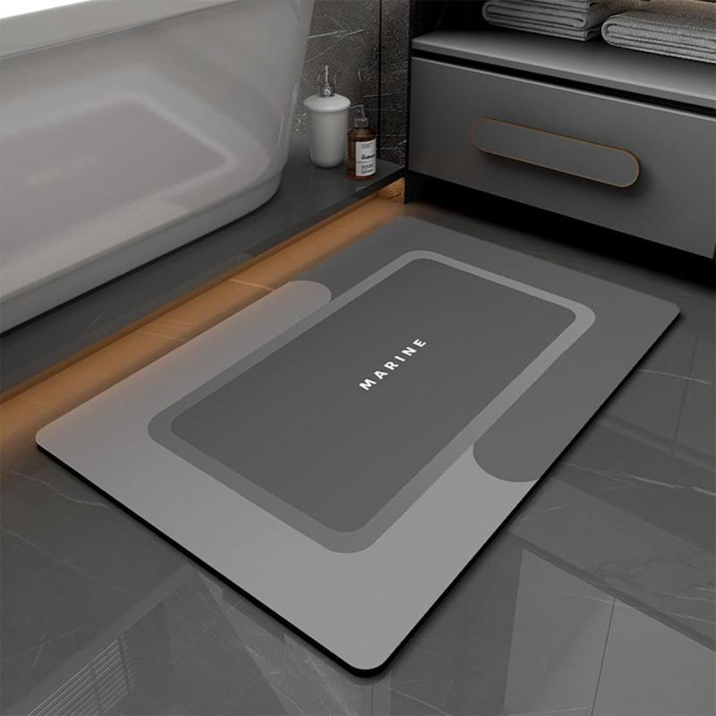 珪藻土 バスマット 浴室マット 速乾 吸水 滑り止め ソフトマット キッチンマット ドアマット 天然ゴム ブラック グレー ブルー ピンク グリーン 長方形 半円 楕円 40 60 45 70 50 80 60 90