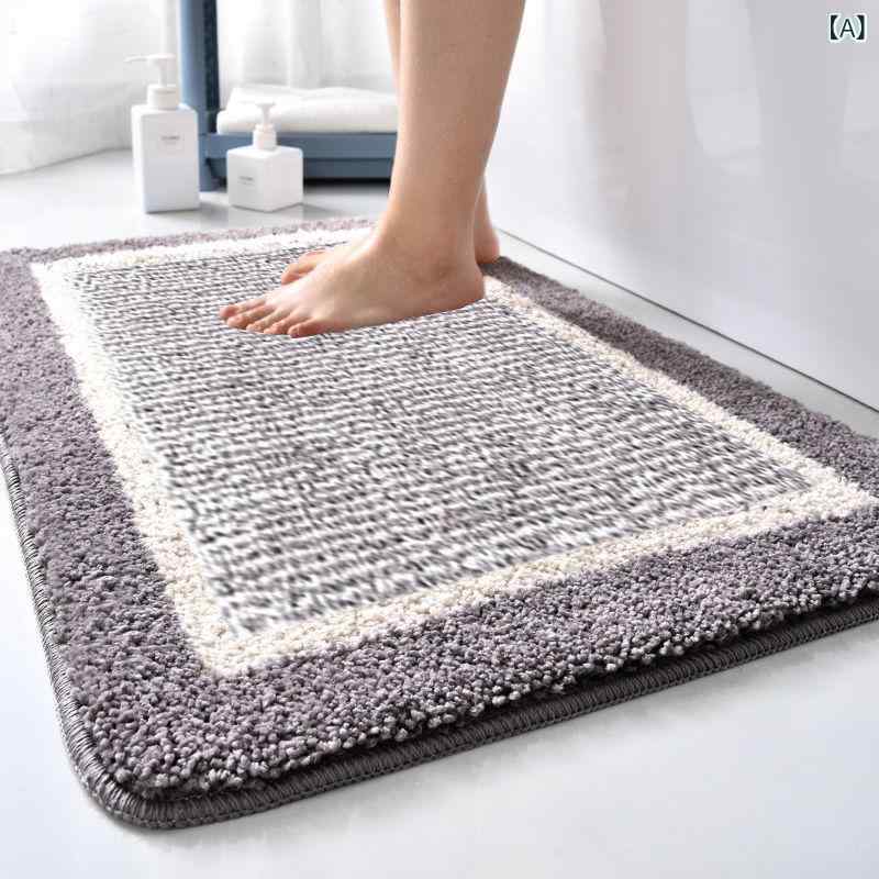 マット 玄関マット バスマット ポリエステル 浴室 吸水 滑り止め ストライプ 40*60cm 50*80cm 60*90cm ..