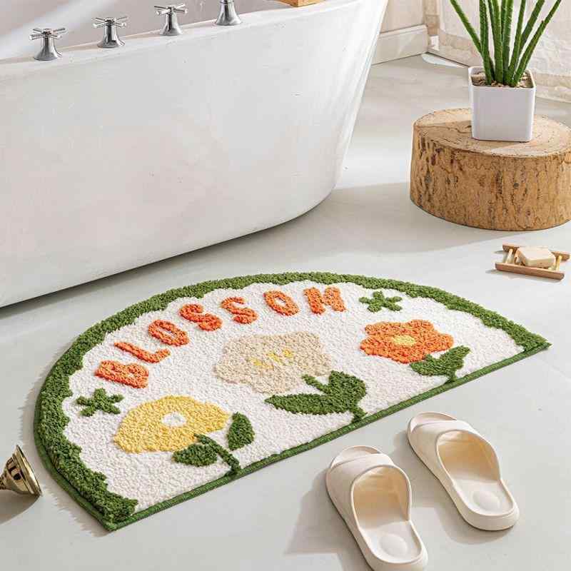 玄関マット バスマット 吸水マット 花柄 カーペット ラグマット ソファマット リビング ベッドルーム ..