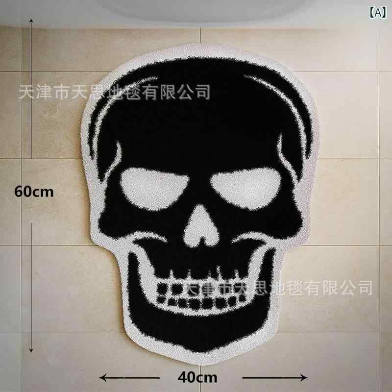 マット ハロウィン 美式 玄関マット バスマット 吸水 滑り止め 仿羊绒 アニメ カートゥーン 骷髅头 蜘蛛网 幽灵 南瓜 リビング ベッドルーム 浴室