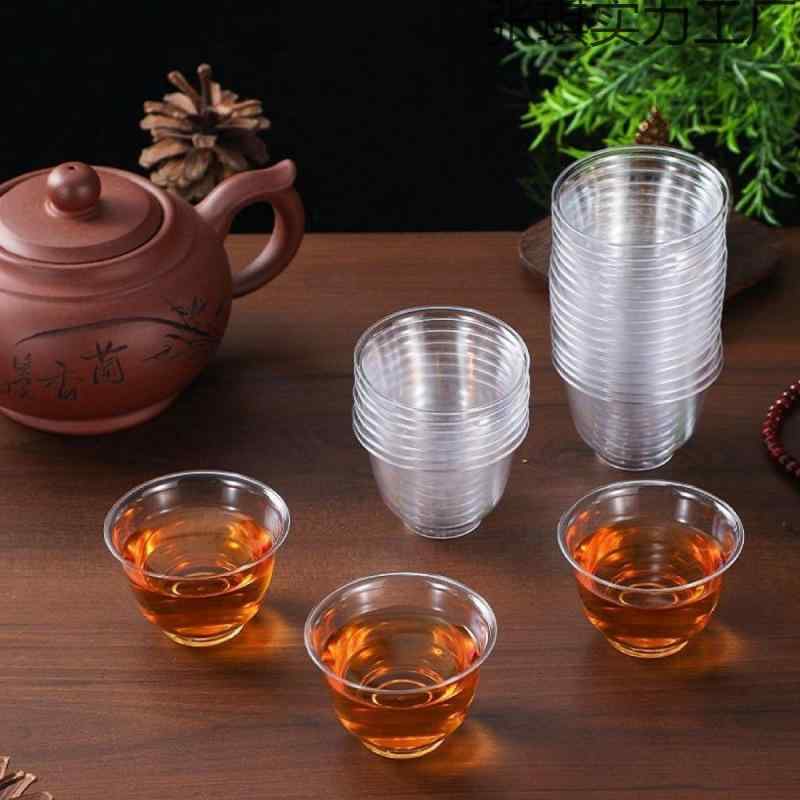グラス PS 透明 功夫茶碗 耐熱 硬質 プラスチック 茶器 60ml 50個 100個 200個 500個 700個