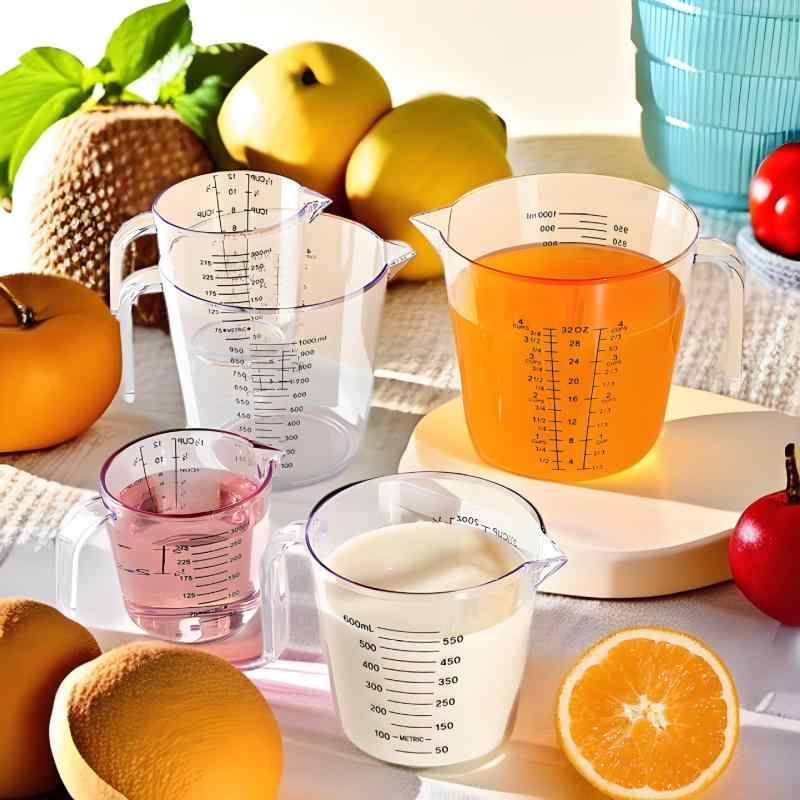 計量カップ 大容量 プラスチック製 1000ml 5000ml 目盛り付き 蓋付き 料理用 焼菓子作り ミルクティー ..
