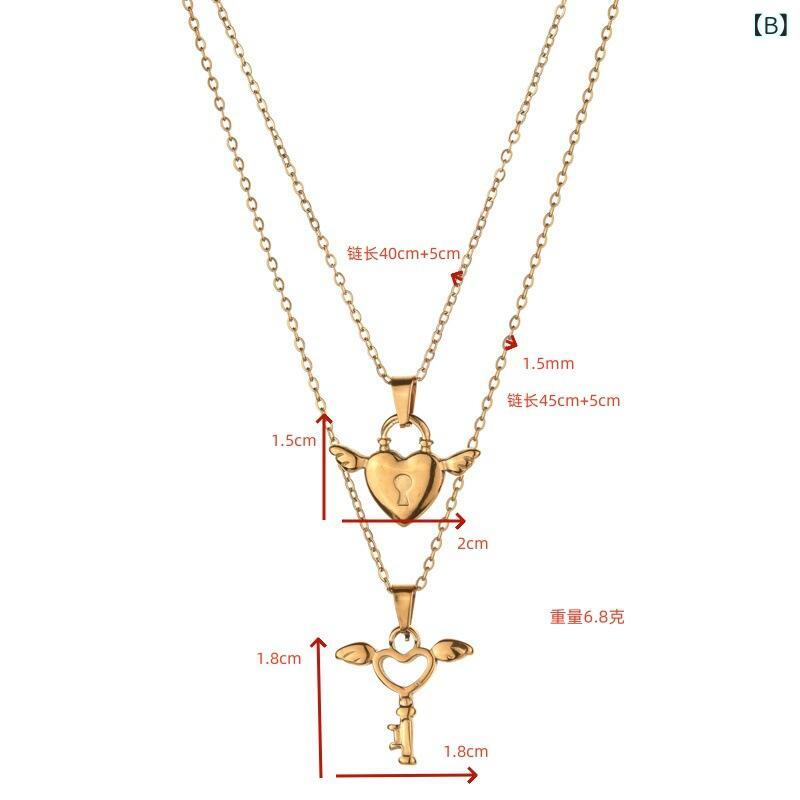 ネックレス メンズ レディース 兼用 幾何学模様 キー 鍵 ロック ステンレス ペンダ...