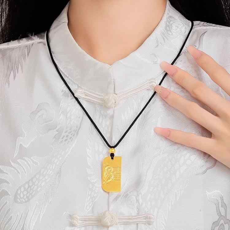 ネックレス レディース 金包銀 ペンダントトップ 10g 999足金 ジルコニア 竜 鳳凰 中国風 文芸復古 縁..