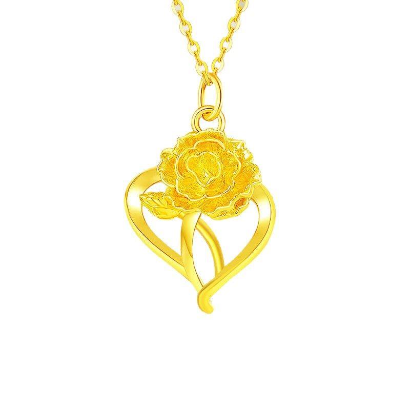 ネックレス レディース 999 ピュアゴールド カーネーション ペンダント 誕生日 母の日 ギフト フラワーモチーフ 24金 ゴールドアクセサリー