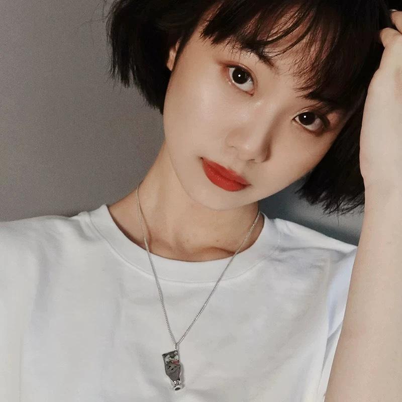 ネックレス レディース メンズ ジェンダーレス モノトーン 幾何学模様 シルバー 電気メッキ加工 個性派 クール 51cm-60cm