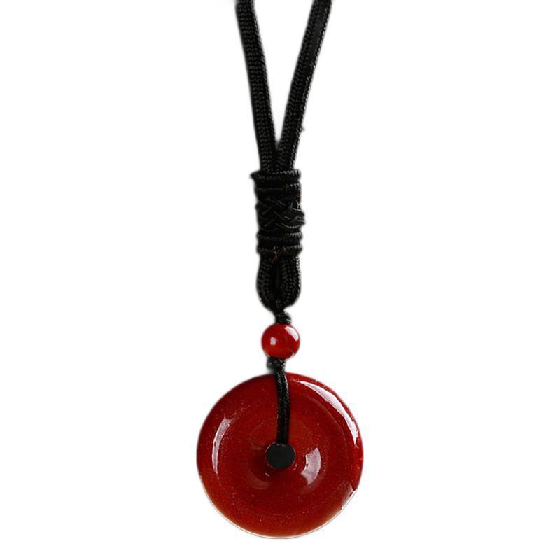 ネックレス 男女兼用 紫金砂 平安御守 ペンダント お守りアクセサリー 中国風 縁起物 レトロ 開運 ラッ..