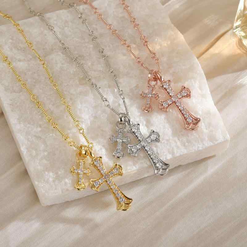 ネックレス 男女兼用 十字架 幾何学模様 ペンダント 幾何学形 チョーカー アクセサリー ジュエリー ゴ..