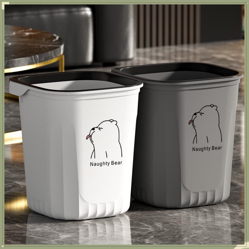 Dustbins - ゴミ箱 大容量 屑入れ 蓋付き リビング キッチン 寝室 トイレ 浴室 スクエア プラスチック製 静音 落下防止