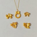 ネックレス レディース 999 金 3D 蝶結び ペンダント 祥雲モチーフ 平安扣 再生繊維 ギフト