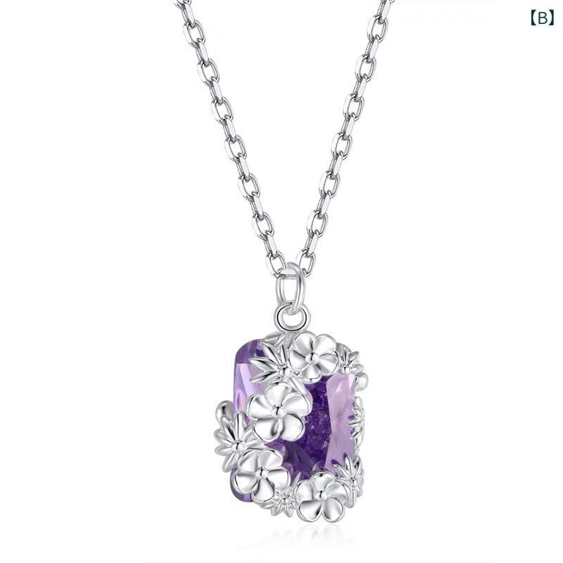 ネックレス メンズ レディース カップル デイジー 小花 ペンダント ピンク パープ...