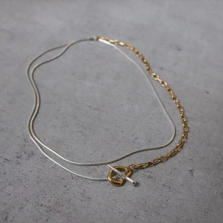 ネックレス レディース メンズ シルバー925 ダブルレイヤー 蛇骨チェーン 接合パーツ付 2way 日韓スタ..