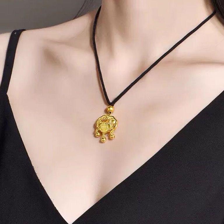 ネックレス レディース ガールズ 学生 カップル お揃い 福字 平安長命鎖 ペンダント 手編み 銀色 金色 ..