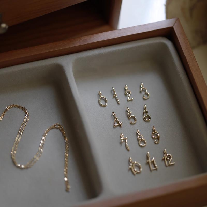 ネックレス レディース S925 シルバー 14K 金メッキ 数字 ペンダント 華奢 かわいい デザイン 45cm ア..