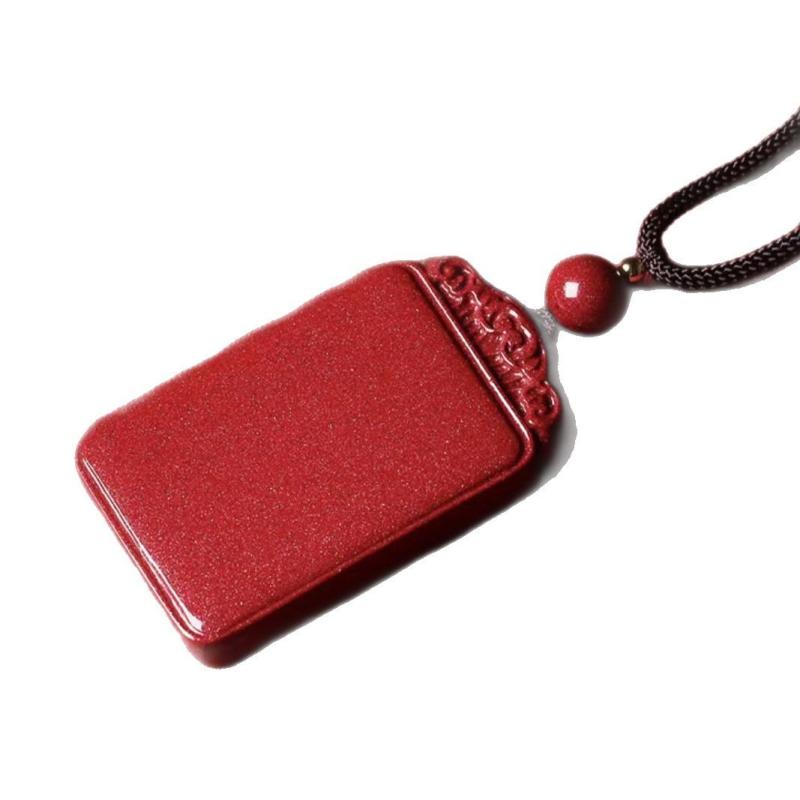 ペンダントトップ メンズ レディース 朱砂 無事札 ネックレス お守り 幾何学模様 アクセサリー 男女兼用 民族風 開運 ラッキーアイテム