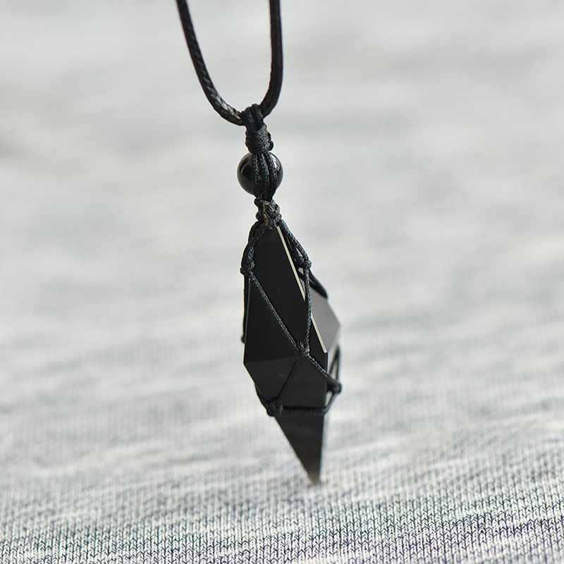 ネックレス メンズ レディース 天然 黒曜石 ペンダント 星空 チョーカー ユニセックス アクセサリー ペア お揃い プレゼント ギフト