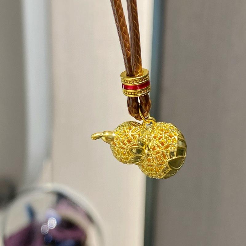 ネックレス レディース 古法金 999 ペンダント チョーカー 葫芦 ヒョウタン ひょうたん 中国風 透かし ..