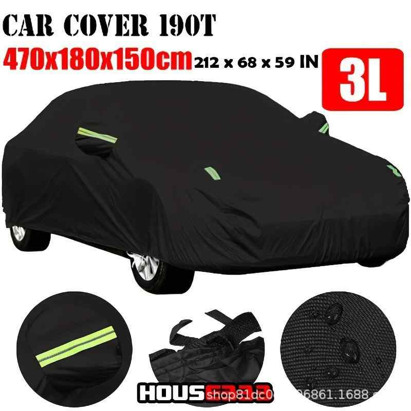 カーカバー 自動車用 ブラック 防水 日焼け止め UVカット 車体カバー 屋外用 S M L XL XXL XXXL 紫外線