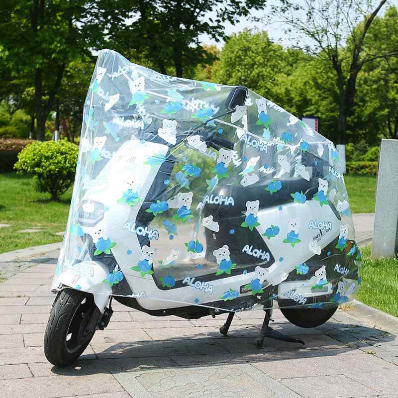 バイクカバー 電動自転車 カバー 防雨 撥水 防塵 砂よけ 日焼け止め PEVA製 ピンク ブルー 小熊柄 220cm