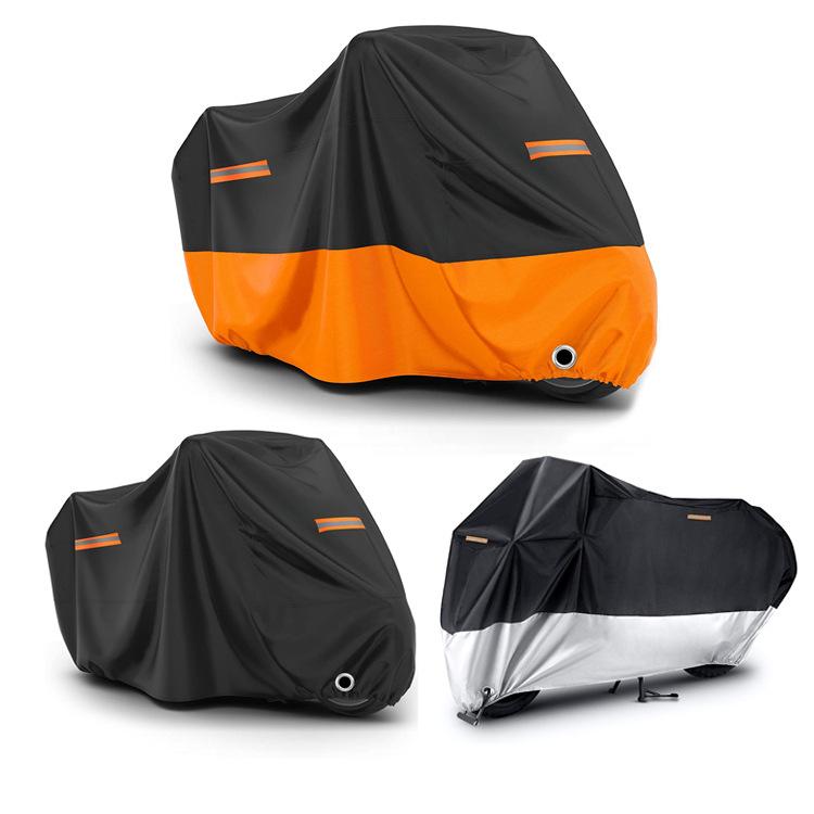 ・タイプ: 防雨車カバー・カラー: ブラック（反射ストライプ付き）210Dオックスフォード生地, 上黒下銀（反射ストライプ付き）210Dオックスフォード生地, 上黒下オレンジ（反射ストライプ付き）210Dオックスフォード生地・サイズ: M:200*90*100cm, L:220*95*110cm, XL:230*95*125cm, XXL:245*105*125cm, XXXL:265*105*125cm, XXXXL:295*110*140cm・機能: 防塵, 日焼け防止・スタイル: ミニマル
