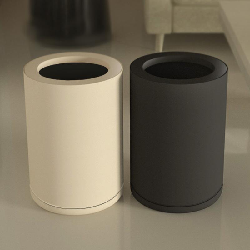 ゴミ箱 大容量 北欧風 おしゃれ リビング 寝室 トイレ 衛生用 収納 ゴミ箱 10L プラスチック製 円筒形 月光白 芝士黄 夜光黒 オレンジ