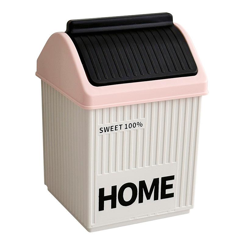 ゴミ箱 卓上 レディース メンズ ふた付き プラスチック製 小型 レッド ブラック 4L以下 デスク オフィ..