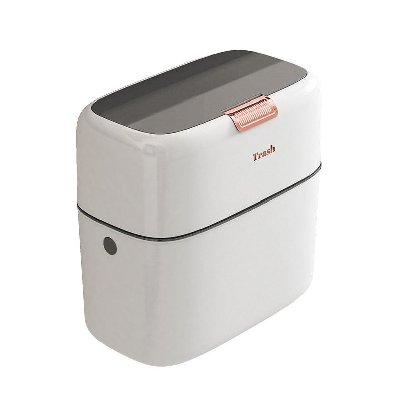 ゴミ箱 壁掛け 大容量 12L ふた付き キッチン トイレ 洗面所 リビング 厨芥 密閉 収納 スクエア型 銀 金