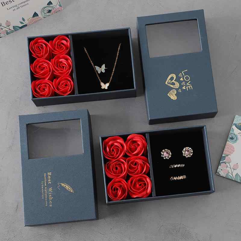 ネックレス レディース アクセサリーケース プリザーブドフラワー バラ 薔薇 ジュエリーボックス ギフ..