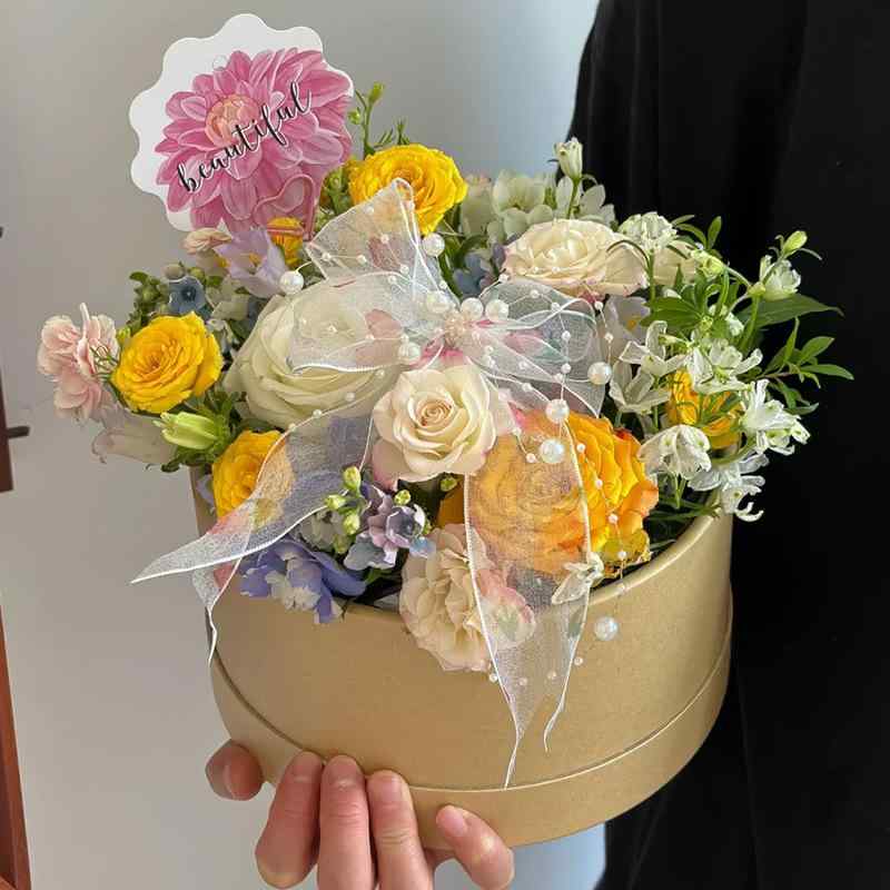 ギフトボックス 牛革色 セット DIY ラッピング 包装 箱 花 果物 バレンタインデー 誕生日 イベント パーティー