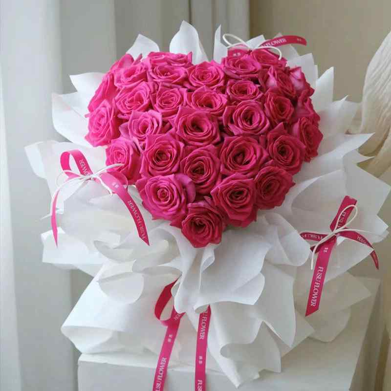 花束 愛心 ハート 花束用資材 花材 PVC製 6個セット（大3個 小3個）