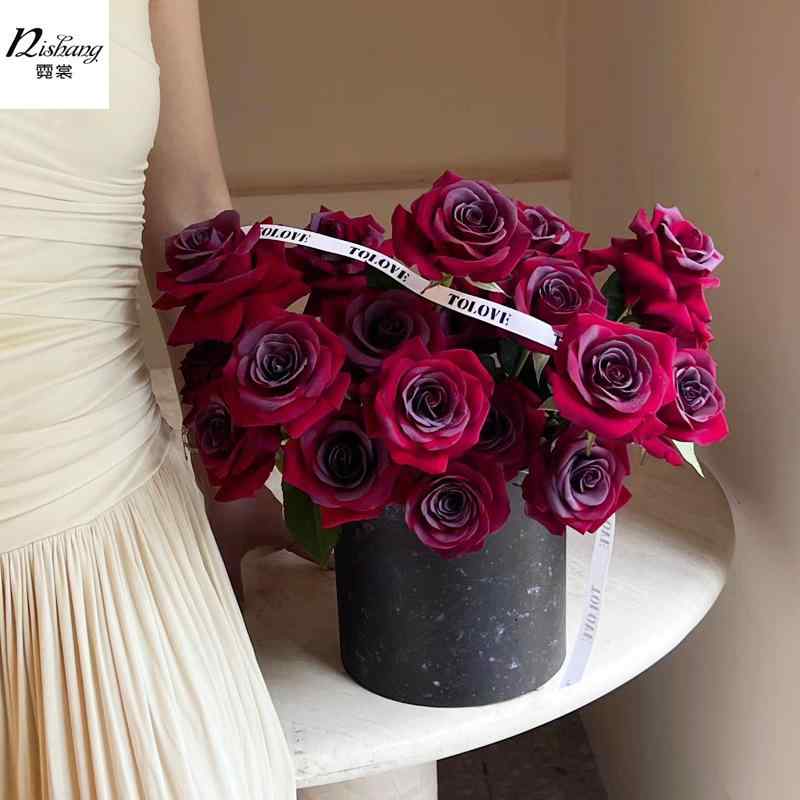 花 ギフトボックス 大理石模様 フラワーアレンジメント ボックス プレゼント ラッピング 正方形 円形 ..