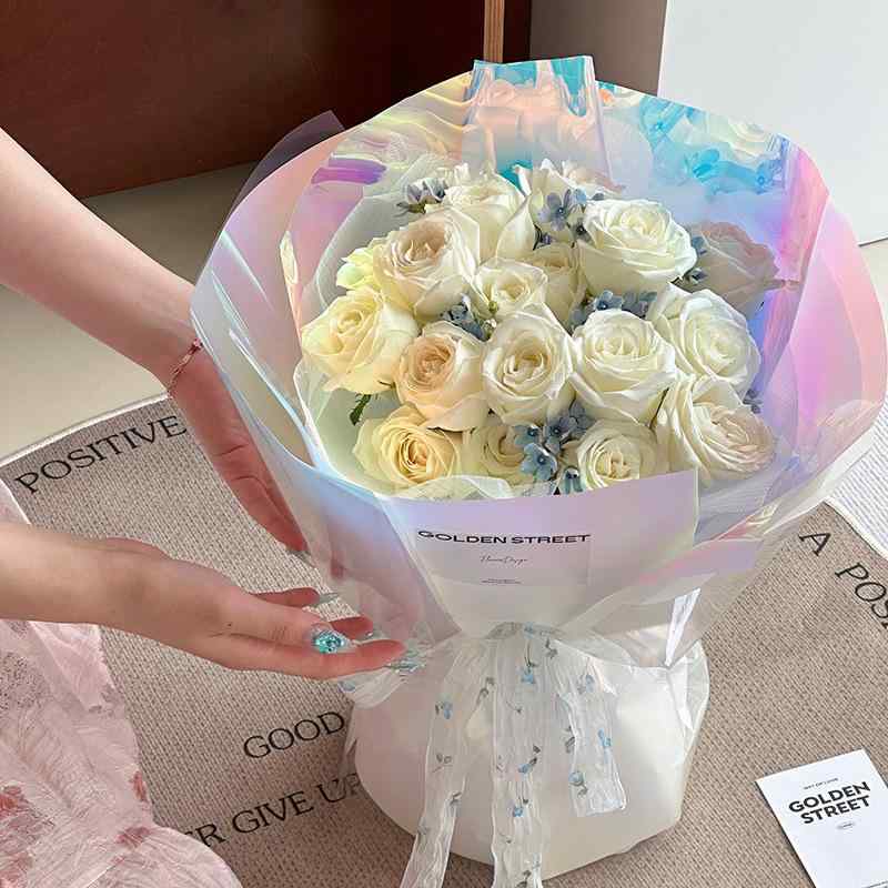 リボン 3cm 花柄 シルク風 手芸用 DIY 花束 ギフト ラッピング 包装 かわいい 上品 中国製