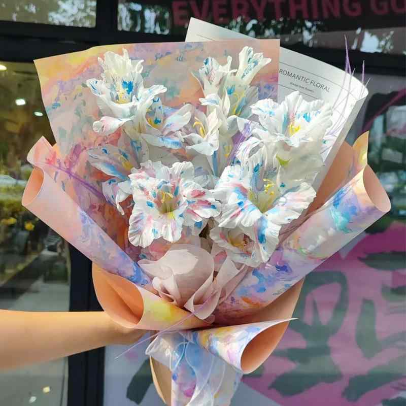 ラッピングペーパー 高級感 あたたかい色合い 花束 DIY 素材 花屋 牛皮紙 落日 35cm 50cm