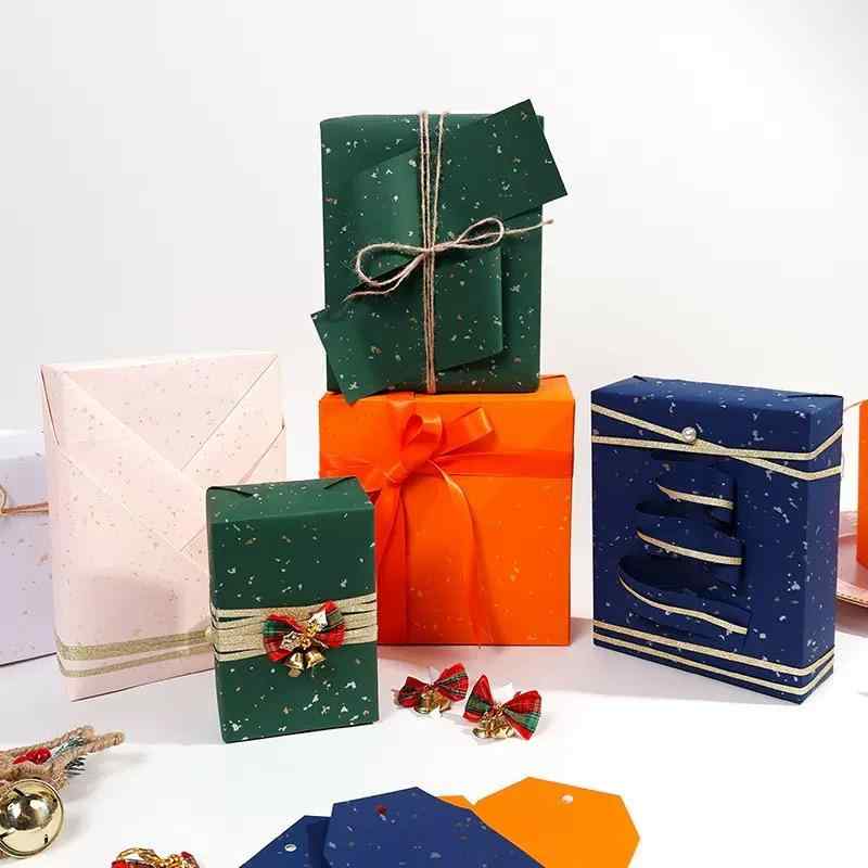 ラッピングペーパー ギフト包装紙 大判ロール 金箔 金粉 星柄 白牛皮 中国製 0.43m×3m 0.43m×10m 誕生..