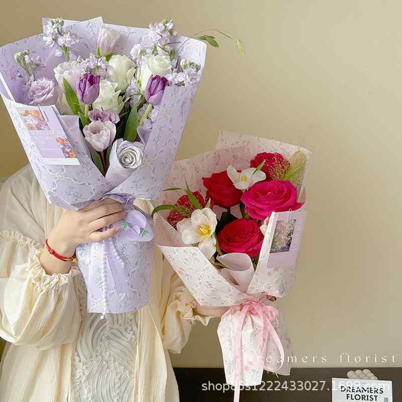 花材 ラッピングペーパー 花束 フラワーアレンジメント 木綿 厚手 バレンタインデー ギフト包装 ラベンダー 貴族グリーン 貴族ブルー 貴族ピンク 杏粉 麦族ホワイト 50cm 58cm 15枚